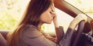 stressed female driver