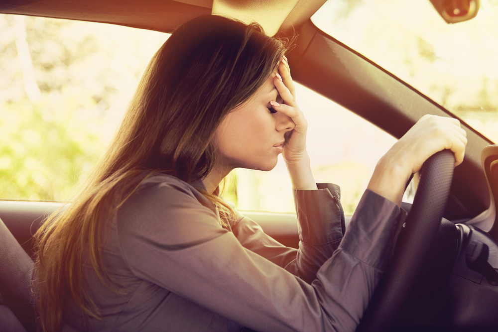 stressed female driver